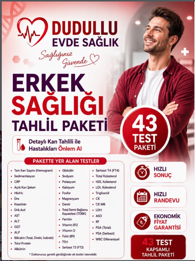 Erkek sağlığı tahlil paketi bilgilendirme gönderisi